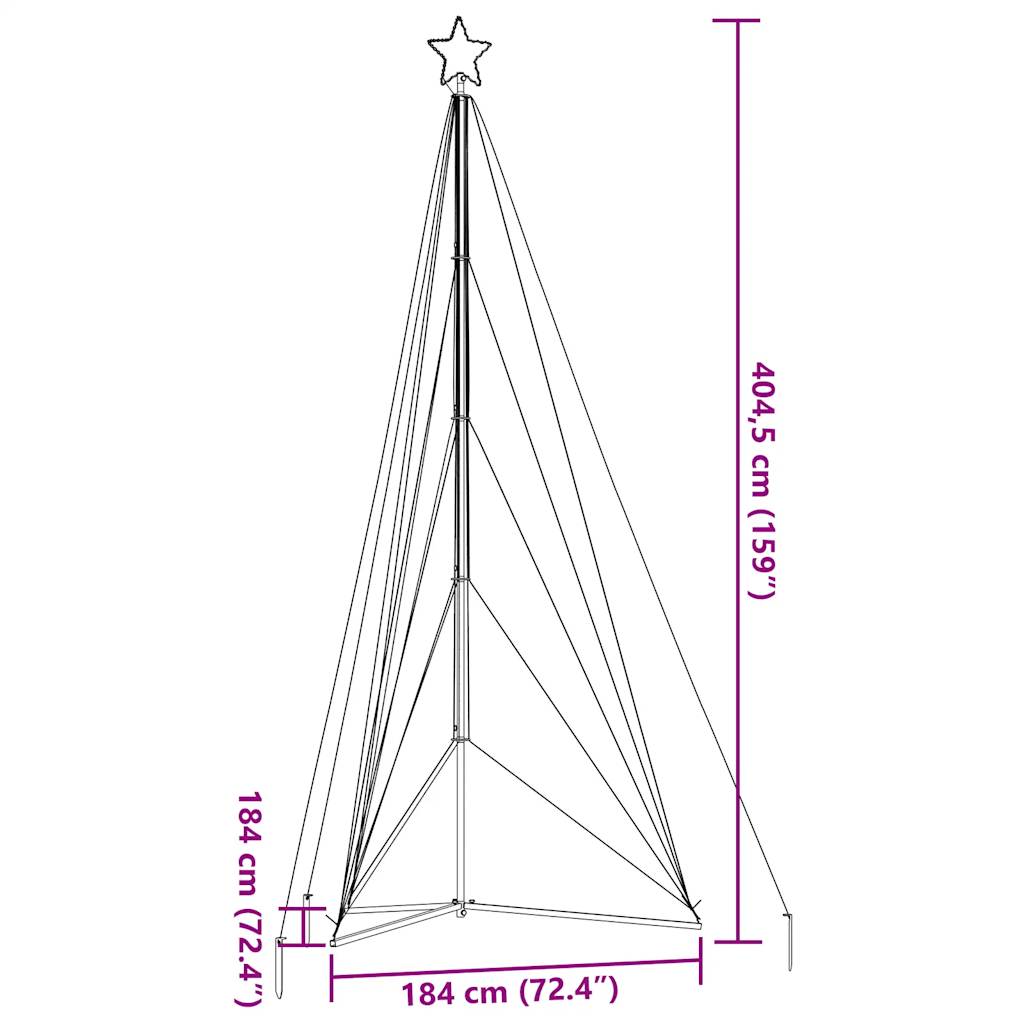 Kerstboomverlichting 615 warmwitte LED's 400 cm