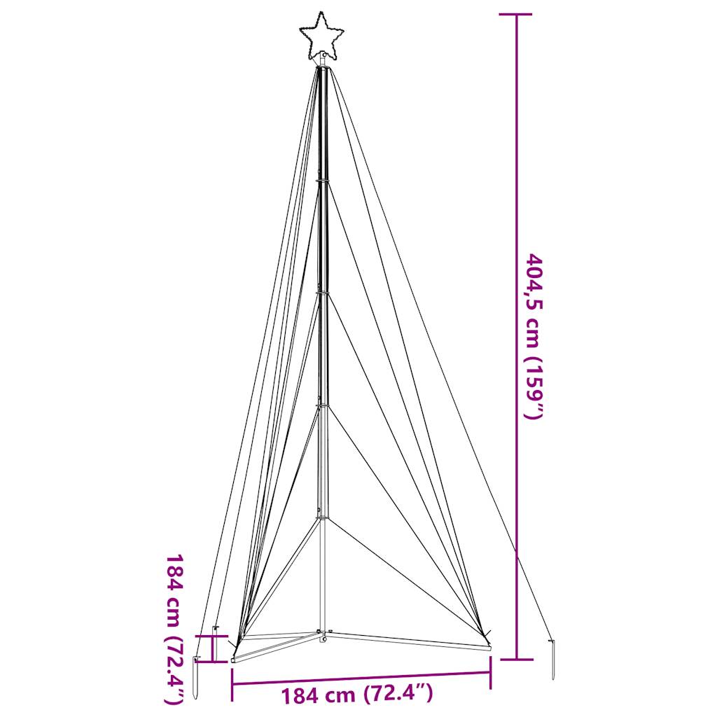 Kerstboomverlichting 615 blauwe LED's 400 cm