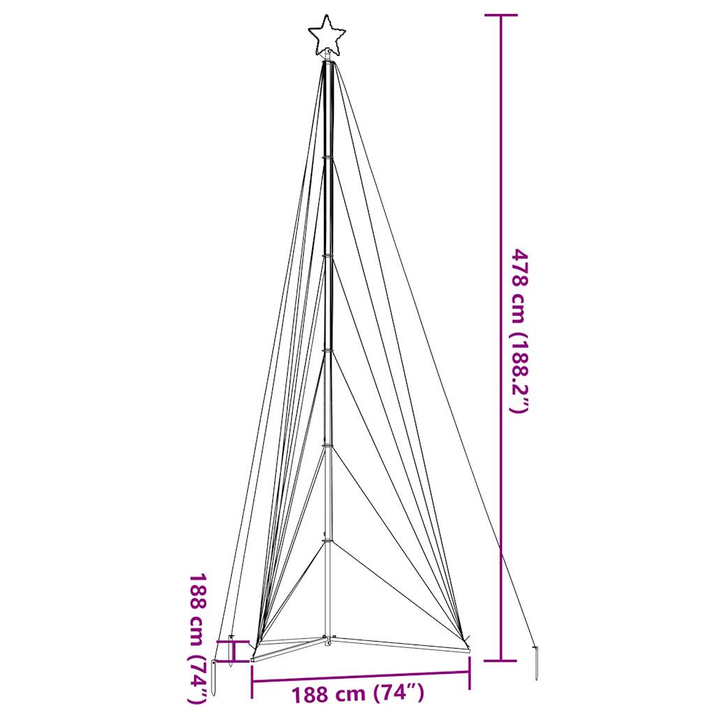 Kerstboomverlichting 861 blauwe LED's 480 cm