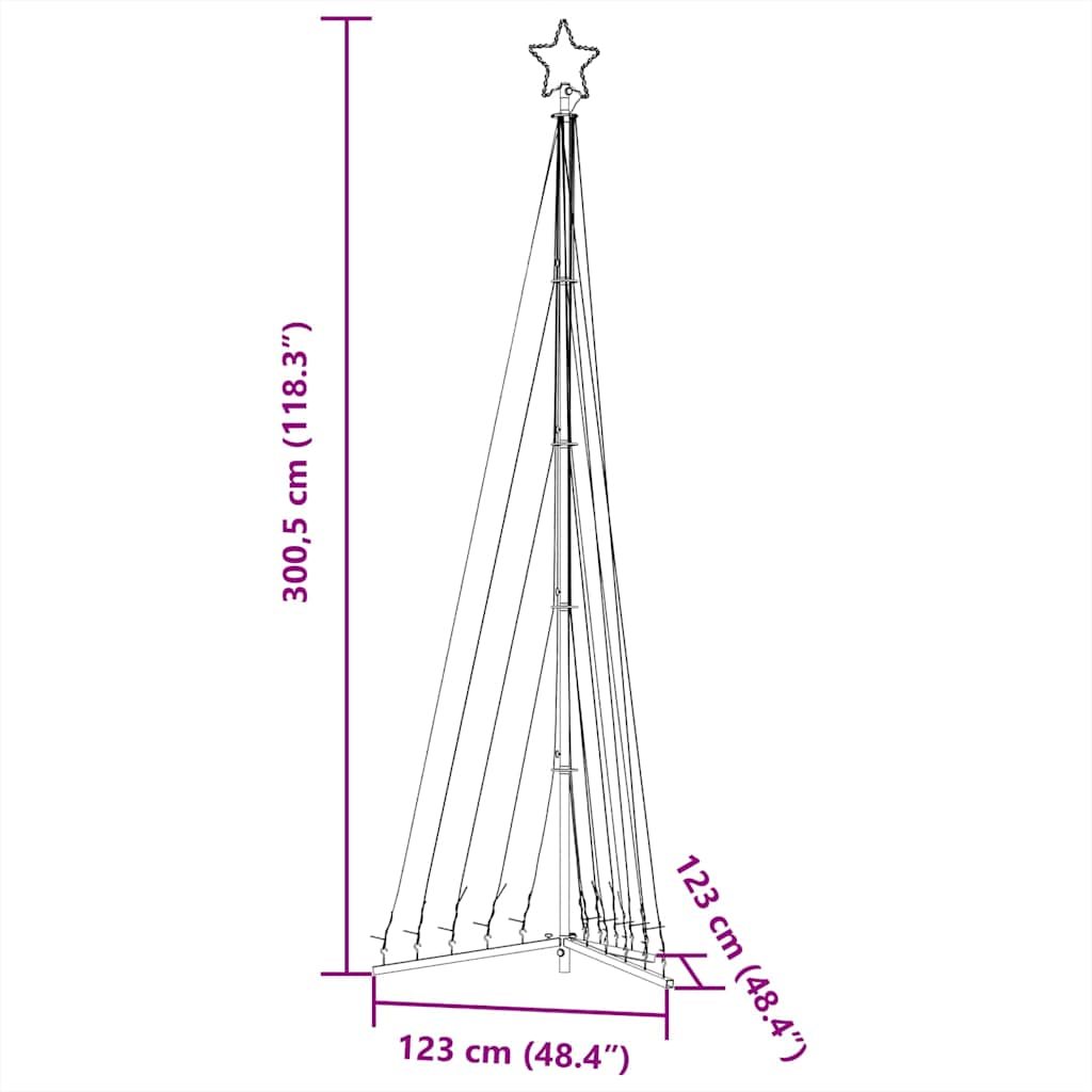 Kerstboomverlichting 495 kleurrijke LED's 300 cm