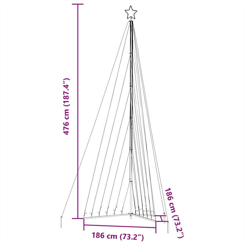 Kerstboomverlichting 789 blauwe LED's 480 cm