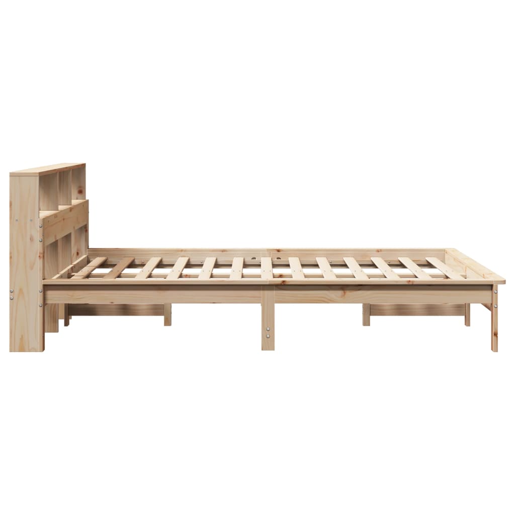 Bed met boekenkast zonder matras massief grenenhout 120x190 cm