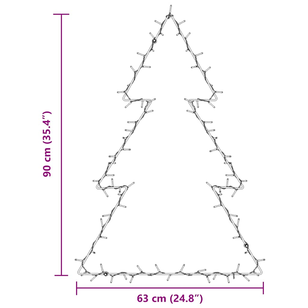 Kerstverlichting kerstboom silhouet 115 LEDs warm wit