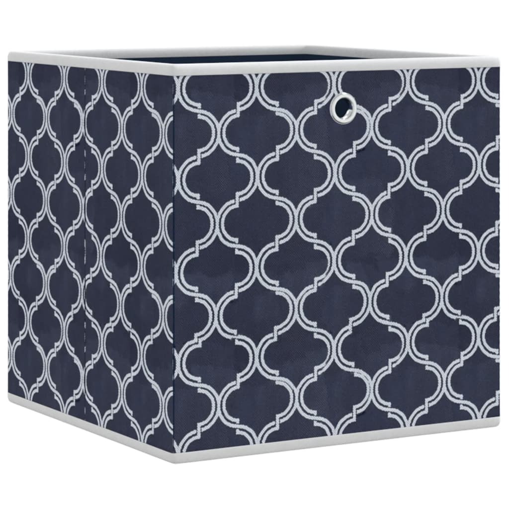 Opbergboxen 4 st inklapbaar 32x32x32 cm ongeweven stof blauw