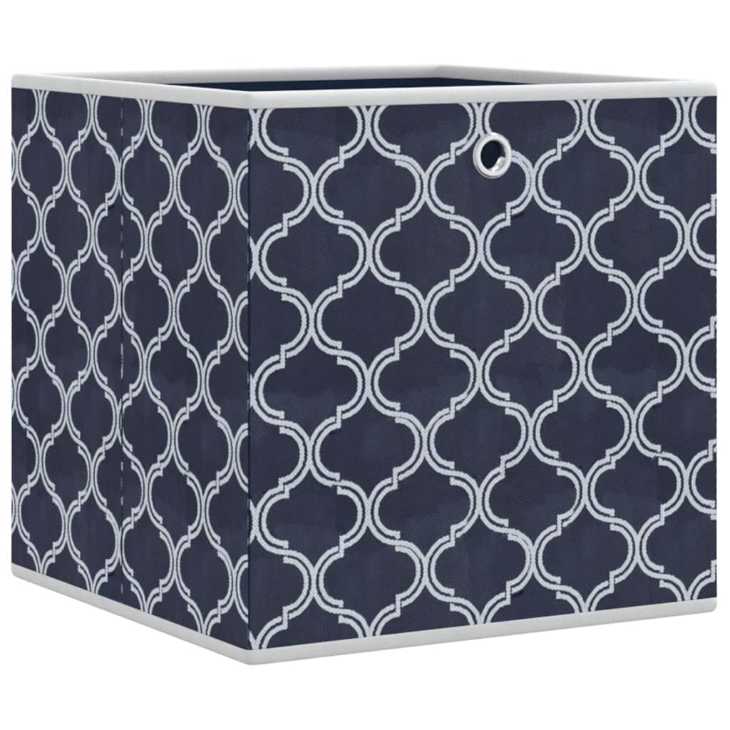 Opbergboxen 10 st inklapbaar 32x32x32 cm ongeweven stof blauw