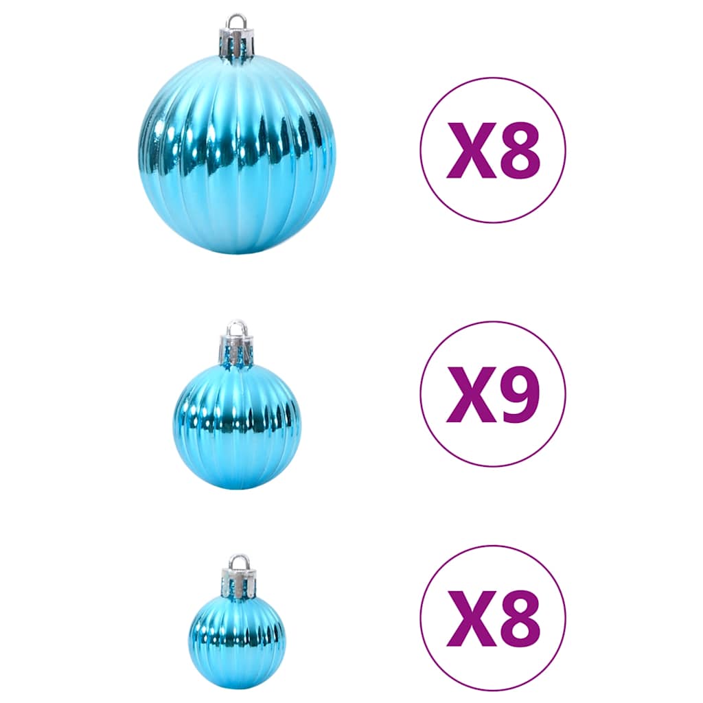 Kerstballen 100 st Ø3/4/6 cm turquoise