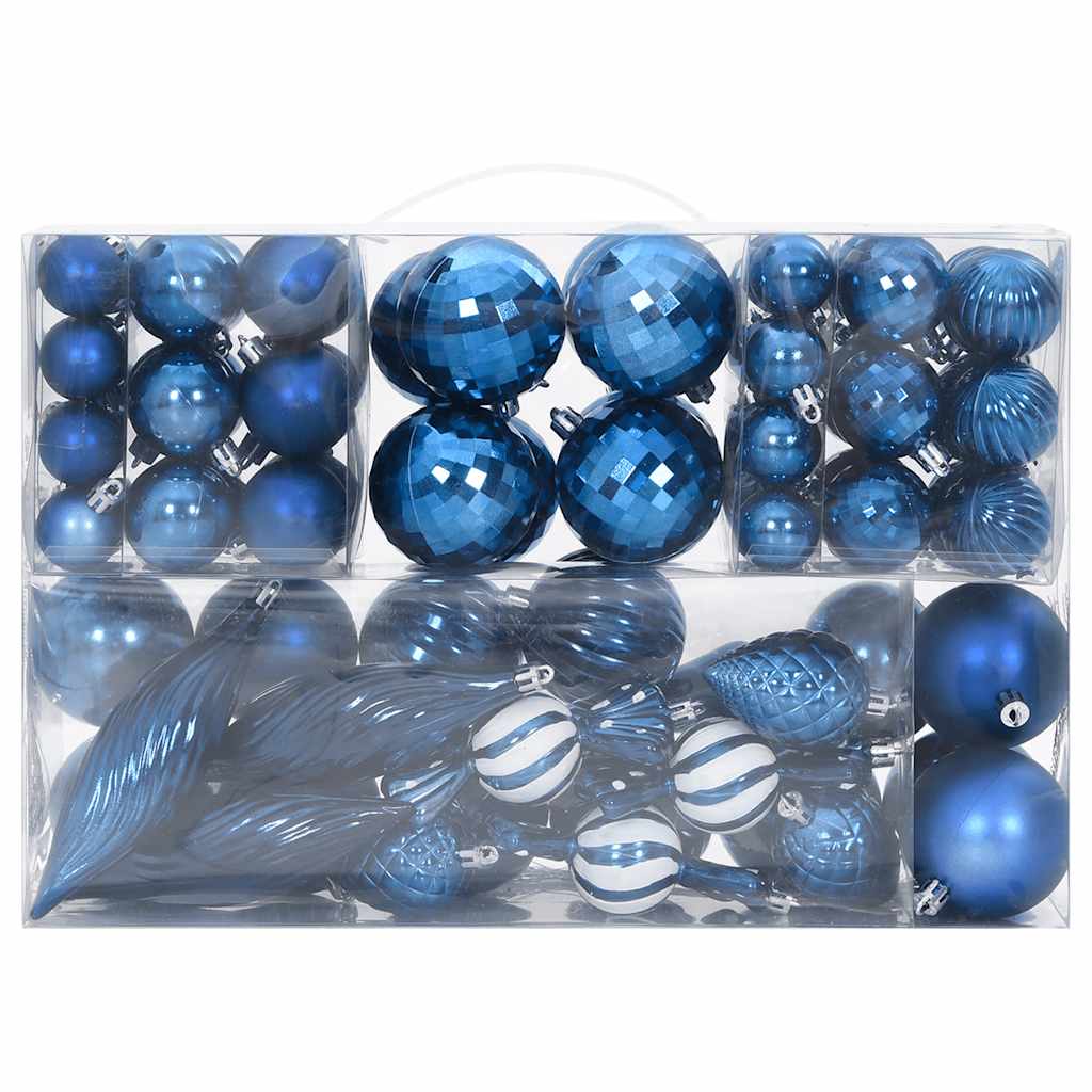 Kerstballen 98 st Ø3/4/6 cm blauw