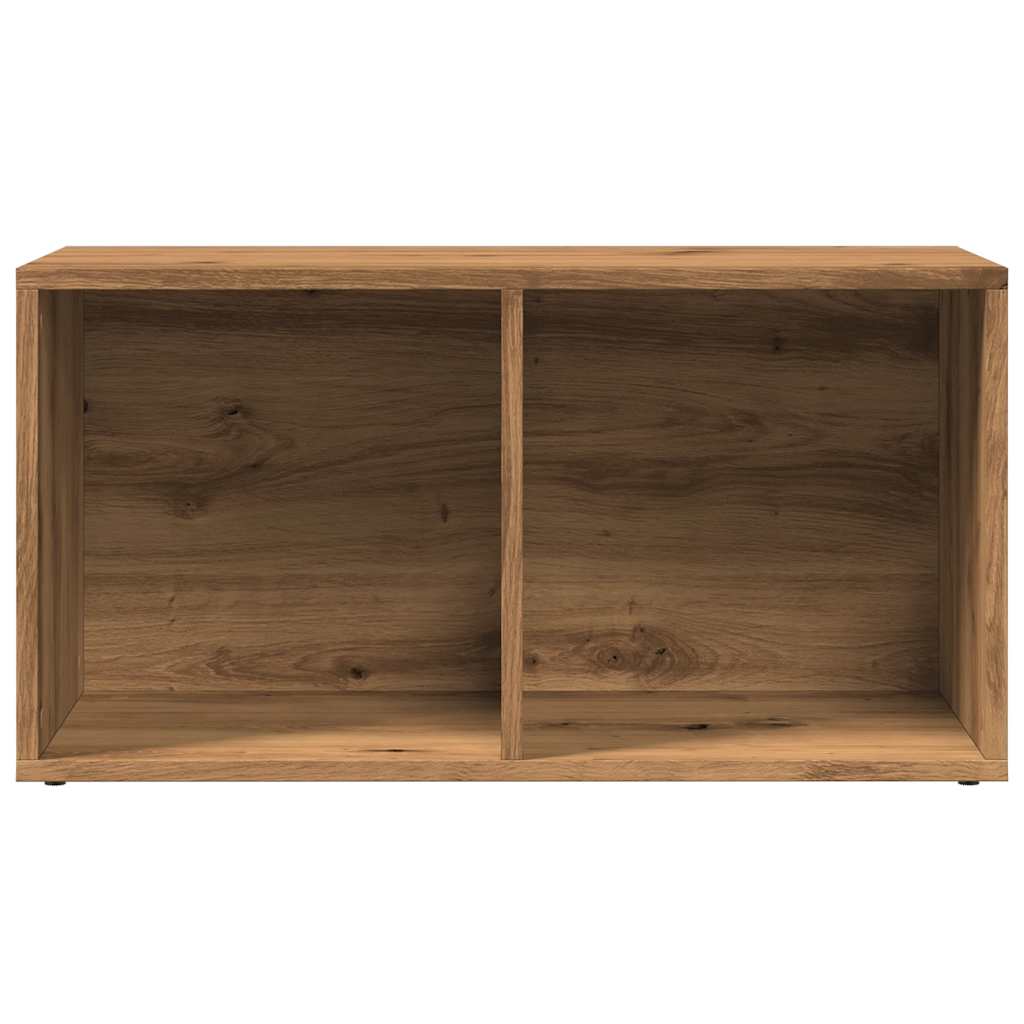 LP Opbergbox 69,5x34x36 cm bewerkt hout artisanaal eikenkleurig