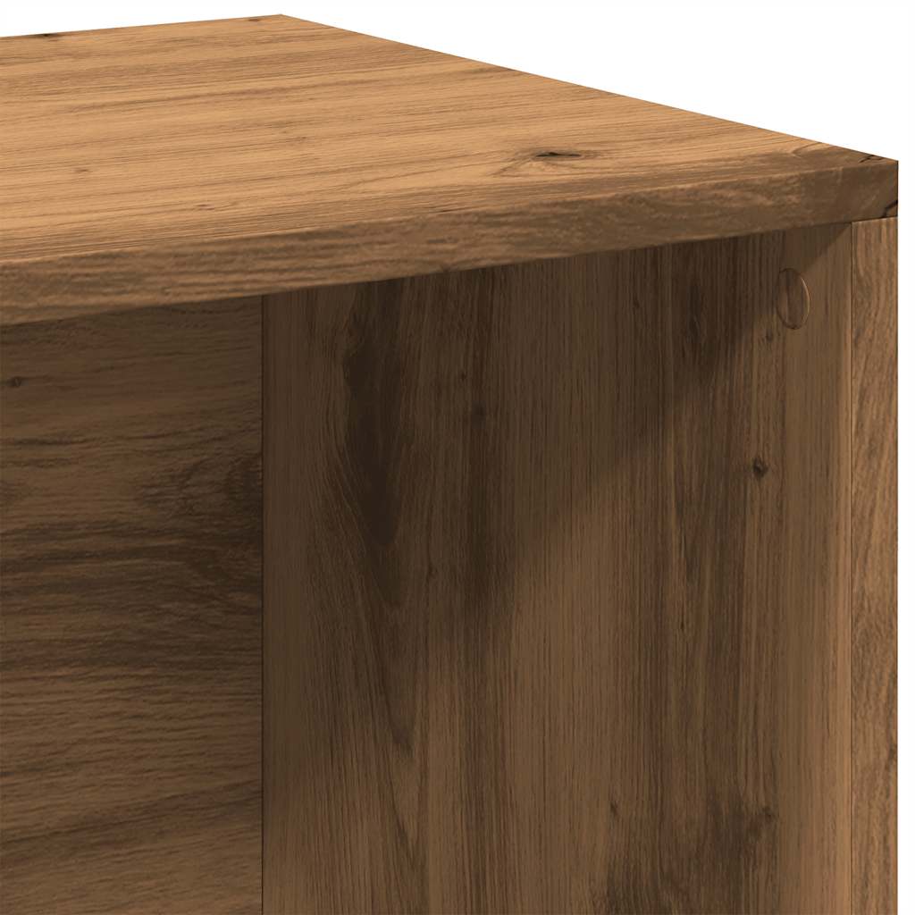 LP Opbergbox 69,5x34x36 cm bewerkt hout artisanaal eikenkleurig