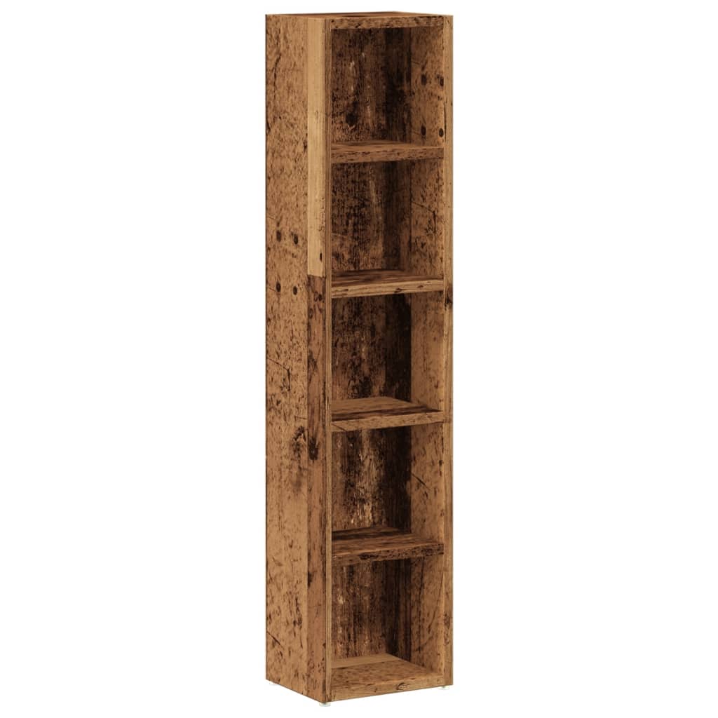 Cd-kasten 2 st 21x16x93,5 bewerkt hout oud houtkleurig