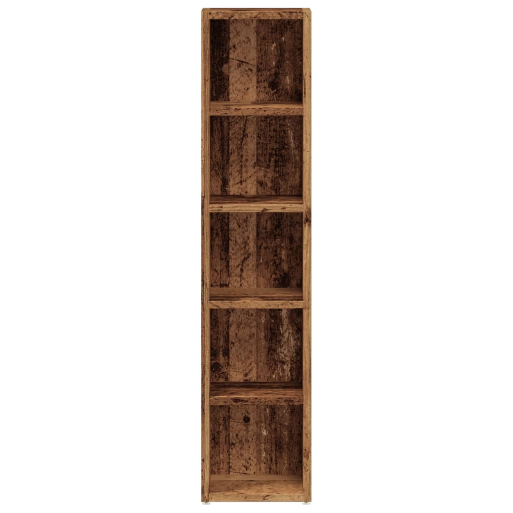 Cd-kasten 2 st 21x16x93,5 bewerkt hout oud houtkleurig