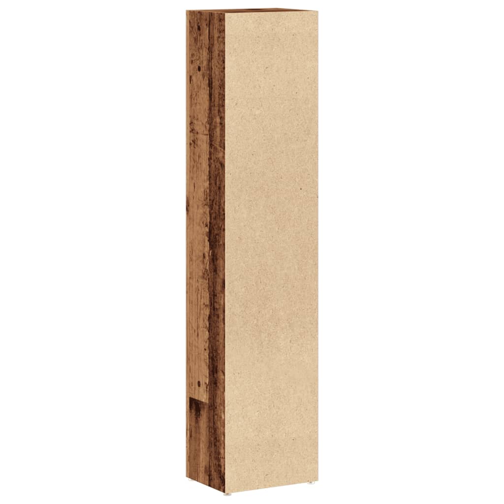 Cd-kasten 2 st 21x16x93,5 bewerkt hout oud houtkleurig