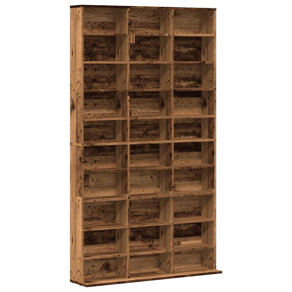 Cd-kast 102x23x177,5 cm bewerkt hout oud houtkleurig