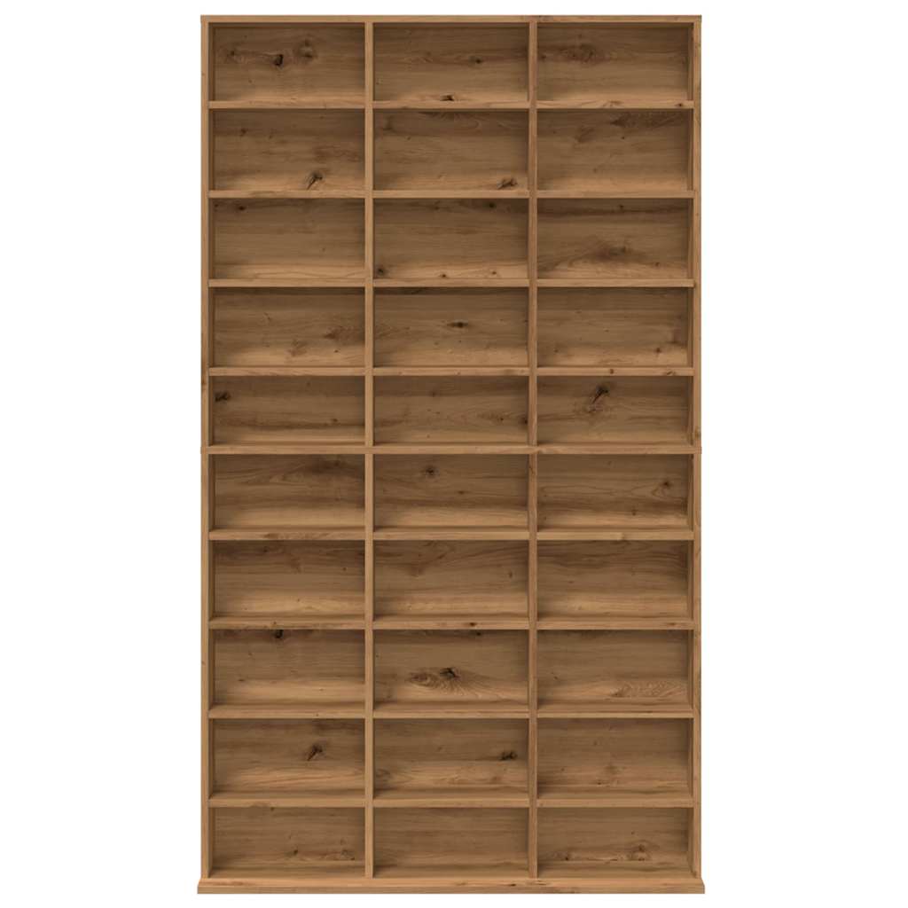 Cd-kast 102x23x177,5 cm bewerkt hout artisanaal eikenkleur