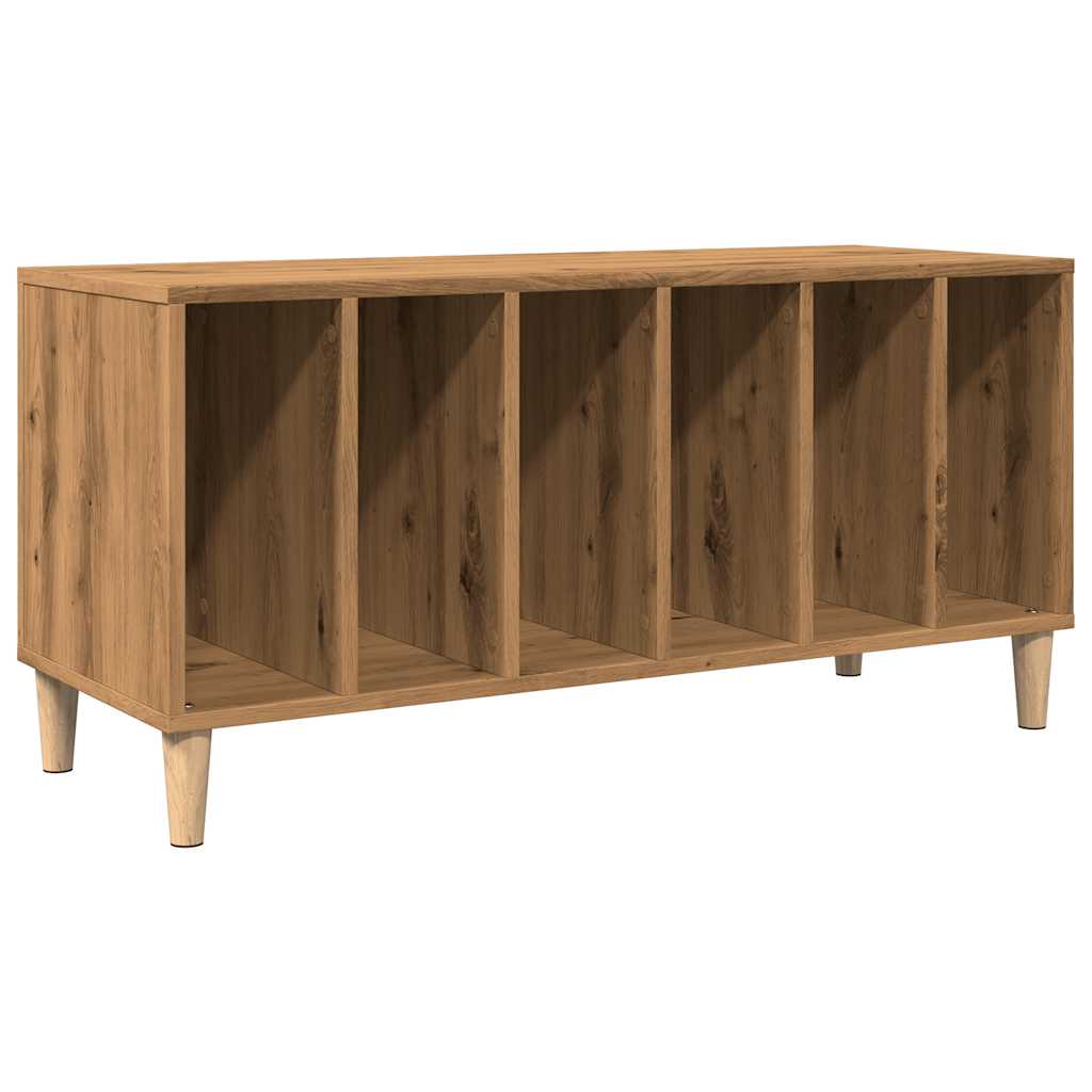 Platenkast 100x38x48 cm bewerkt hout artisanaal eikenkleur