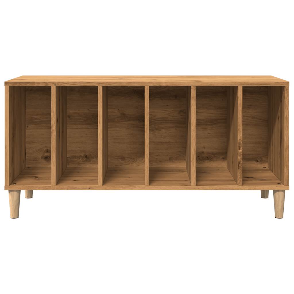 Platenkast 100x38x48 cm bewerkt hout artisanaal eikenkleur