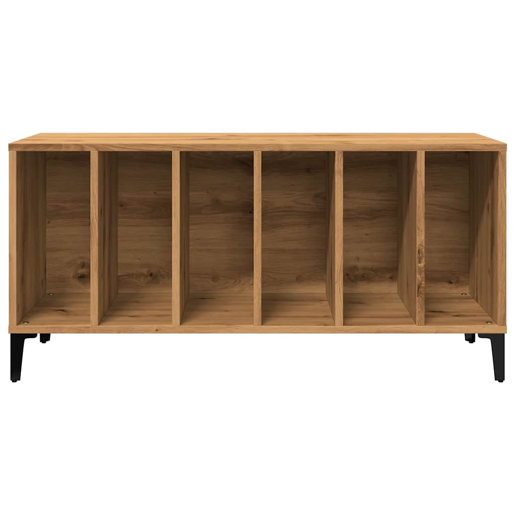 Platenkast 100x38x48 cm bewerkt hout artisanaal eikenkleur