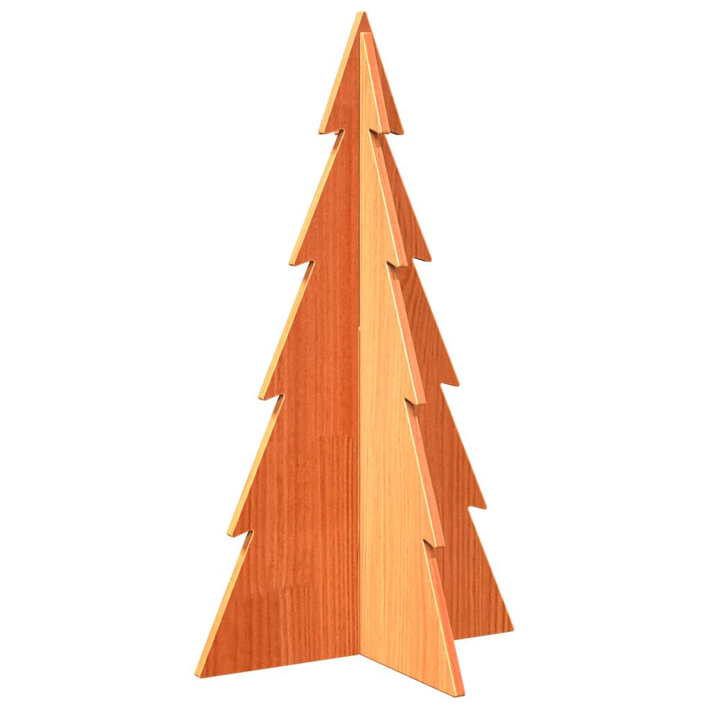 Kerstdecoratie kerstboom 80 cm massief grenenhout wasbruin