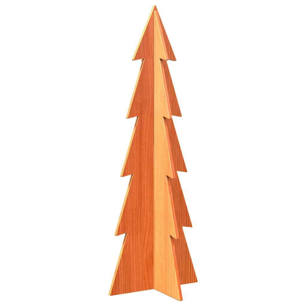 Kerstdecoratie kerstboom 112 cm massief grenenhout wasbruin