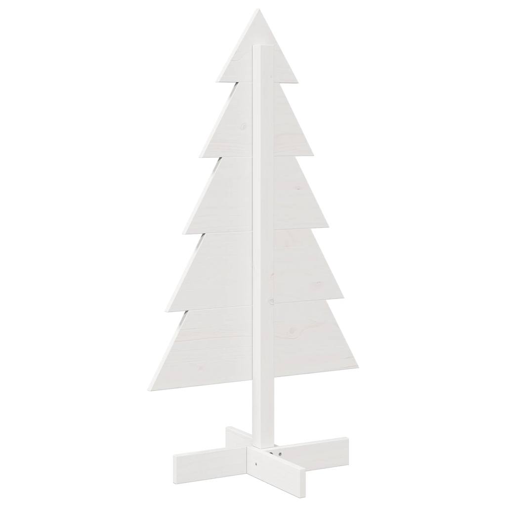 Kerstdecoratie kerstboom 100 cm massief grenenhout wit