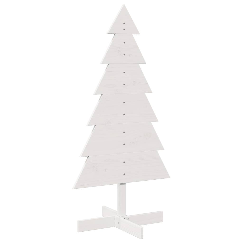 Kerstdecoratie kerstboom 120 cm massief grenenhout wit