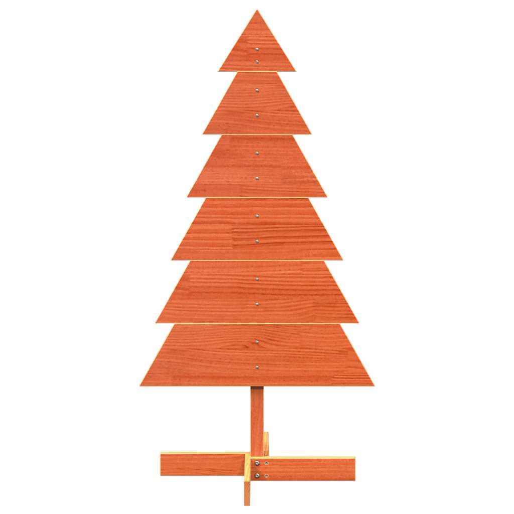 Kerstdecoratie kerstboom 120 cm massief grenenhout wasbruin