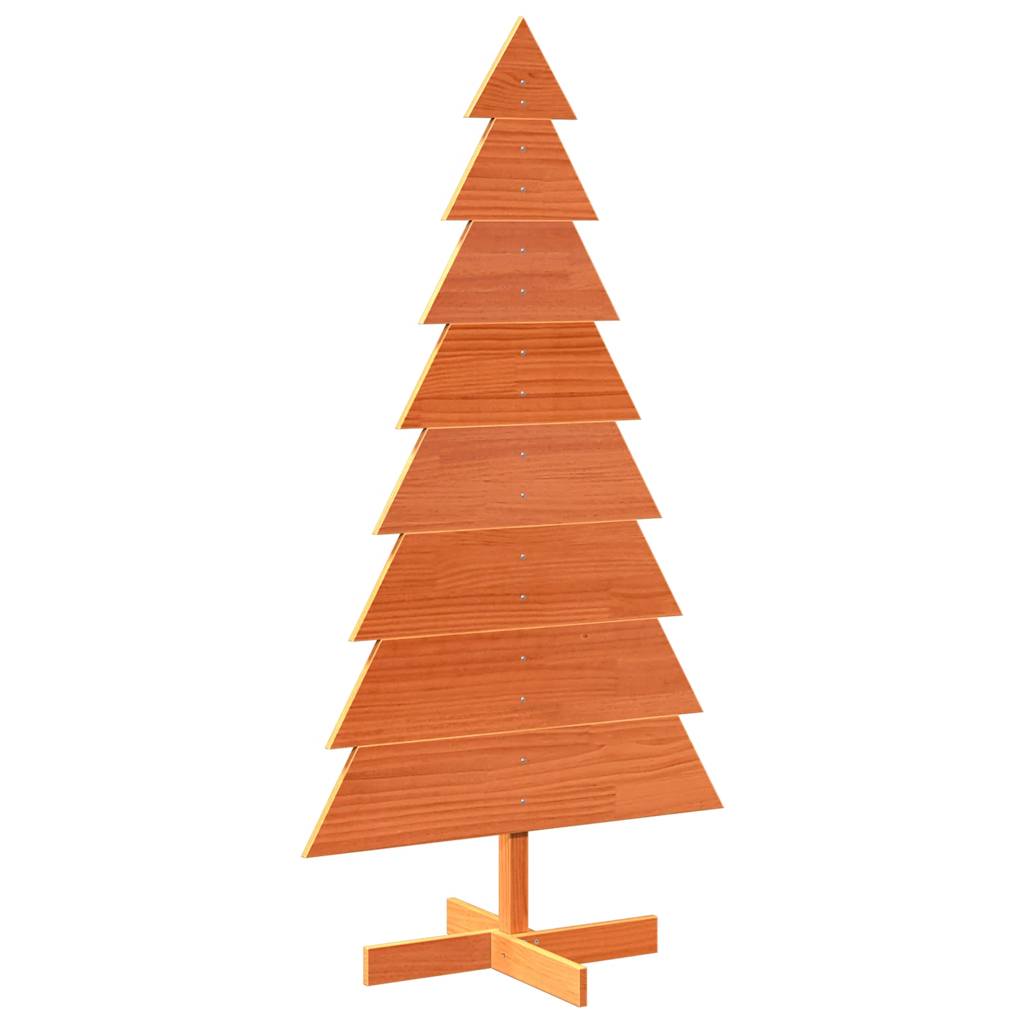 Kerstdecoratie kerstboom 150 cm massief grenenhout wasbruin