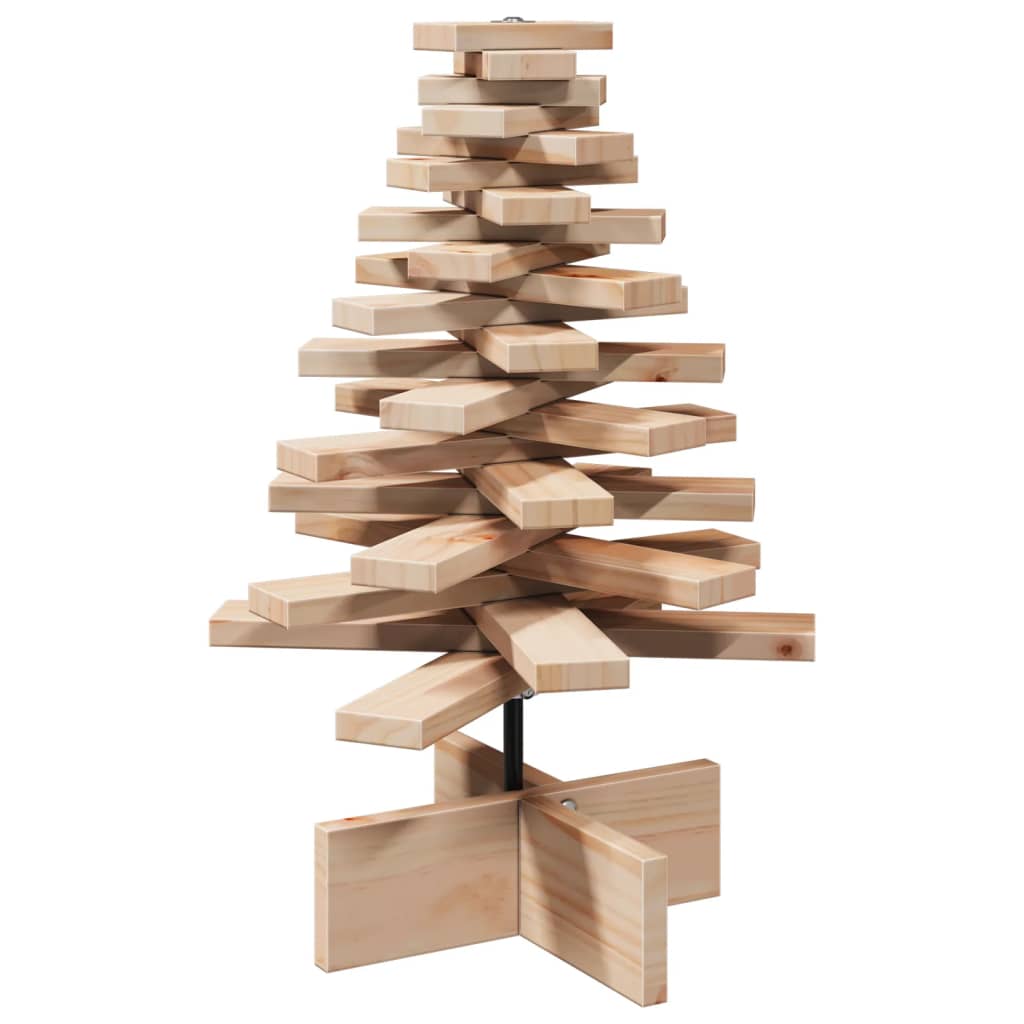 Kerstdecoratie kerstboom 60 cm massief grenenhout