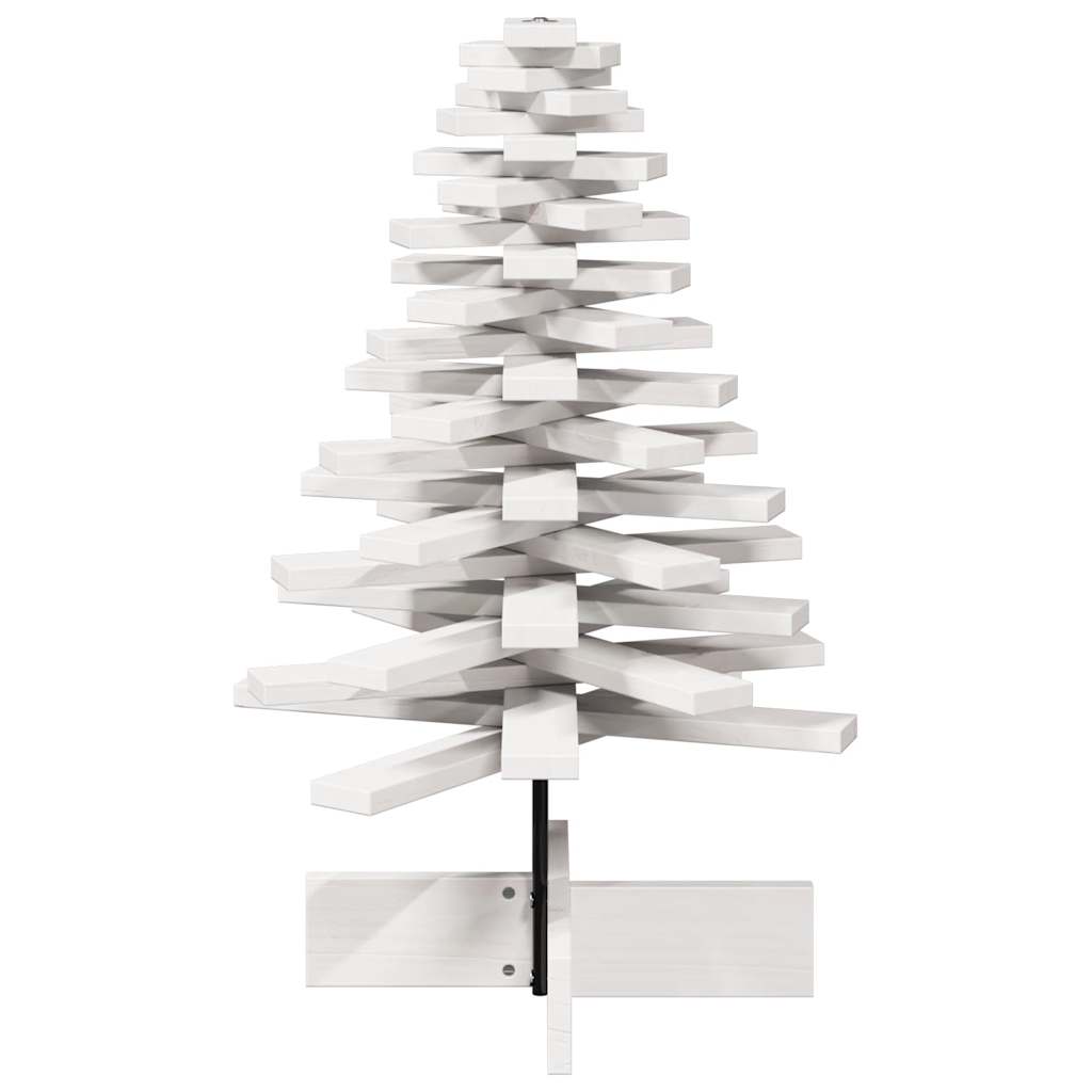 Kerstdecoratie kerstboom 80 cm massief grenenhout wit