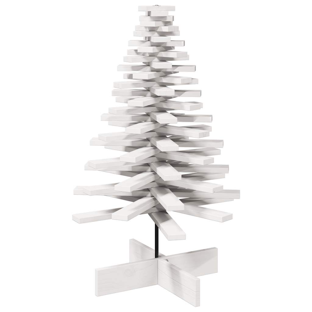 Kerstdecoratie kerstboom 100 cm massief grenenhout wit