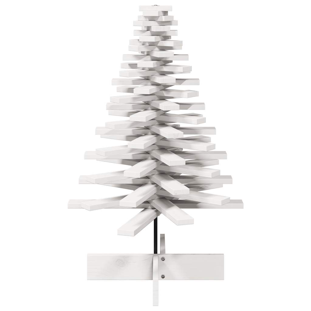 Kerstdecoratie kerstboom 100 cm massief grenenhout wit