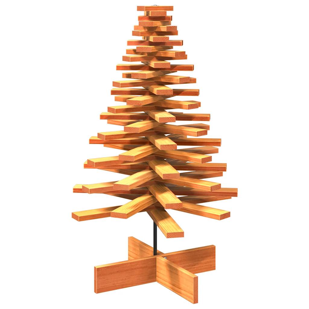 Kerstdecoratie kerstboom 100 cm massief grenenhout wasbruin