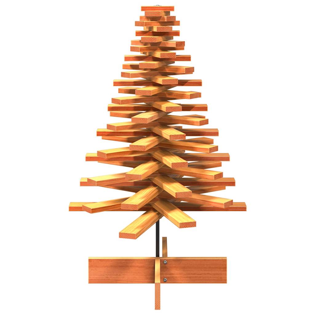 Kerstdecoratie kerstboom 100 cm massief grenenhout wasbruin