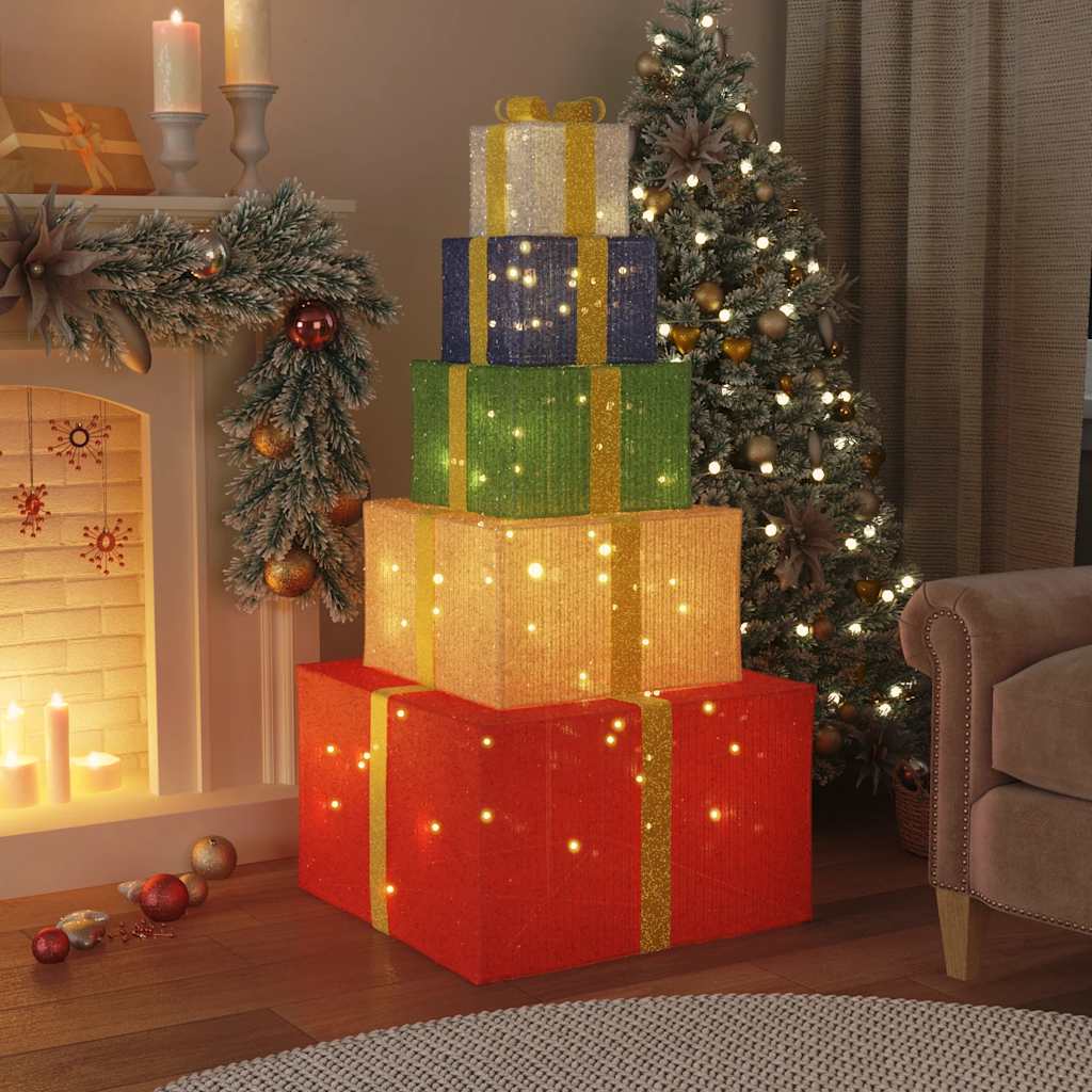 Kerstdecoratie geschenkdoos 250 LED's warm wit