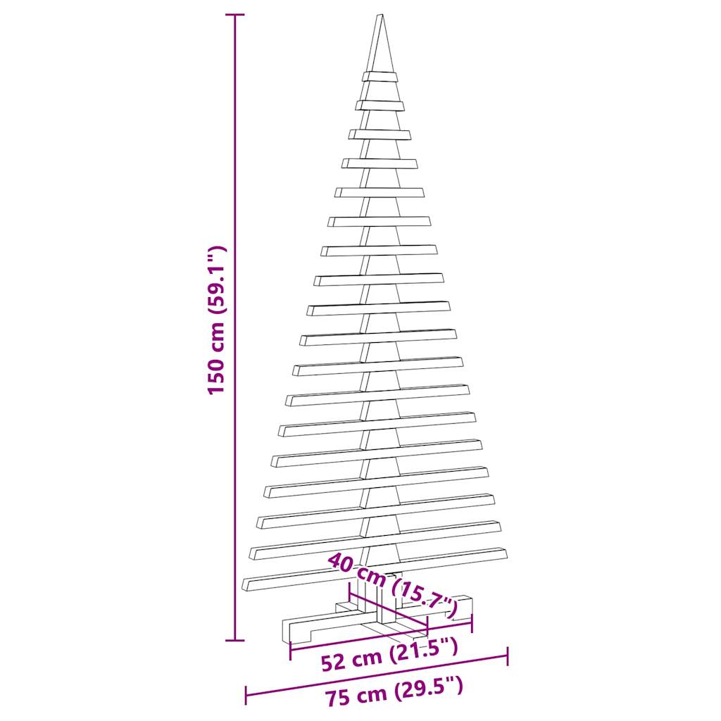 Kerstdecoratie kerstboom 150 cm massief grenenhout