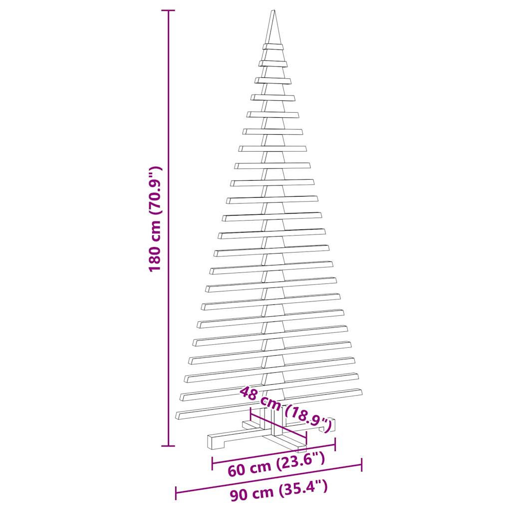 Kerstdecoratie kerstboom 180 cm massief grenenhout