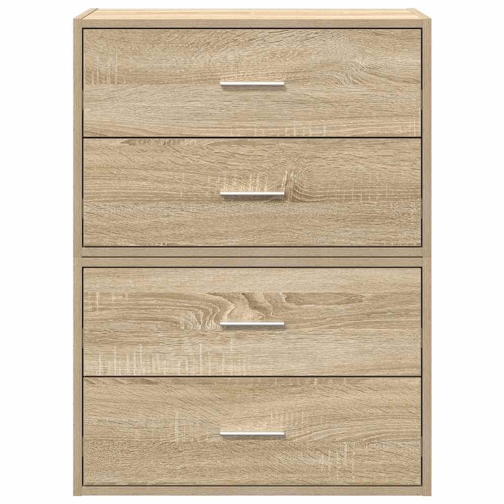 Kasten met 2 lades 2 st 60x31x40 cm bewerkt hout sonoma eiken