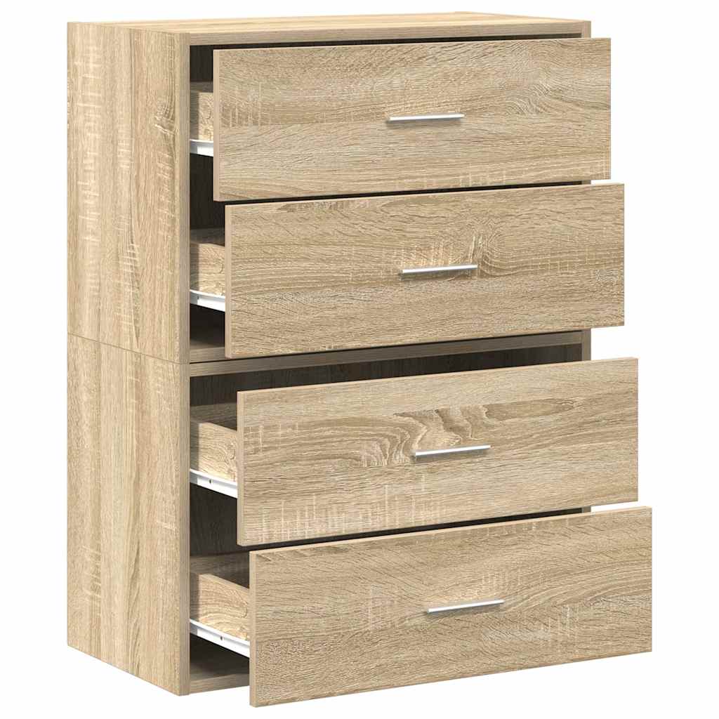 Kasten met 2 lades 2 st 60x31x40 cm bewerkt hout sonoma eiken