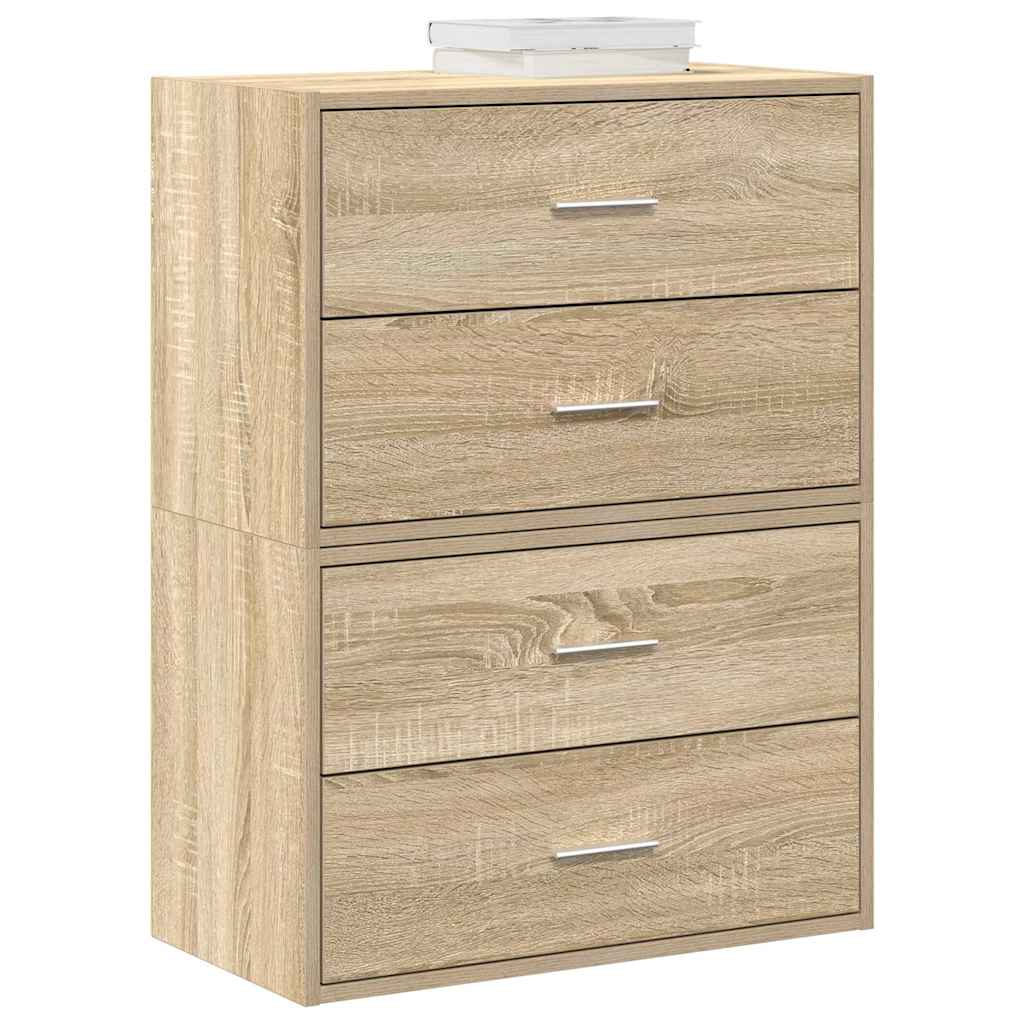 Kasten met 2 lades 2 st 60x31x40 cm bewerkt hout sonoma eiken