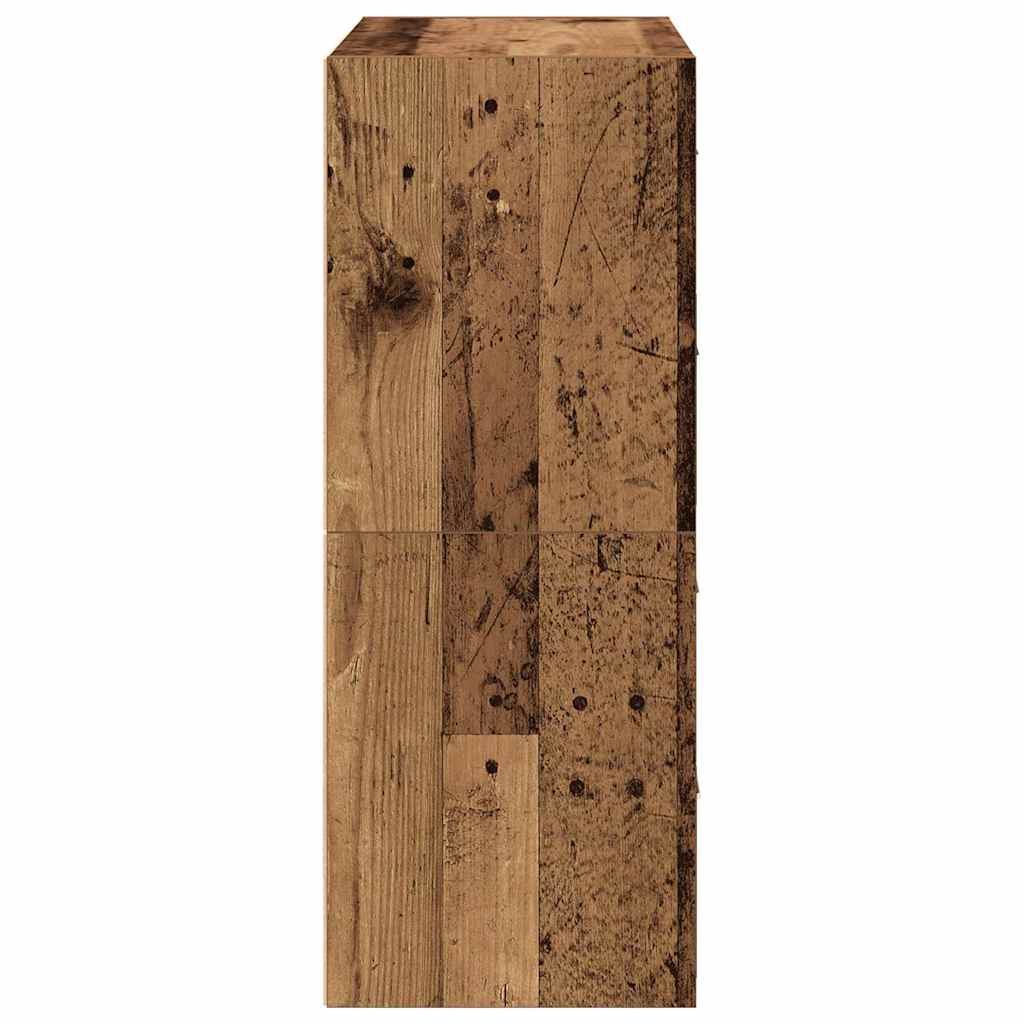 Kasten met 2 lades 2 st 60x31x40cm bewerkt hout oud houtkleurig